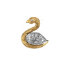 14K Yellow and White Gold Swan Brooch/Pin With Diamonds