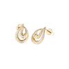 14K Yellow Gold Free Form Diamond Fashion Earrings