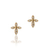 14K Yellow gold cross earrings with diamonds