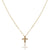 14K Yellow gold cross necklace with diamonds