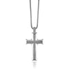 14K White Gold Cross Necklace with Diamonds
