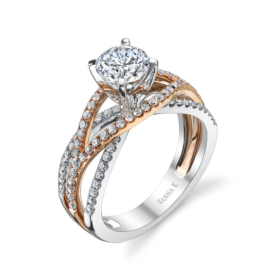 18K Two Tone Diamond Engagement Ring