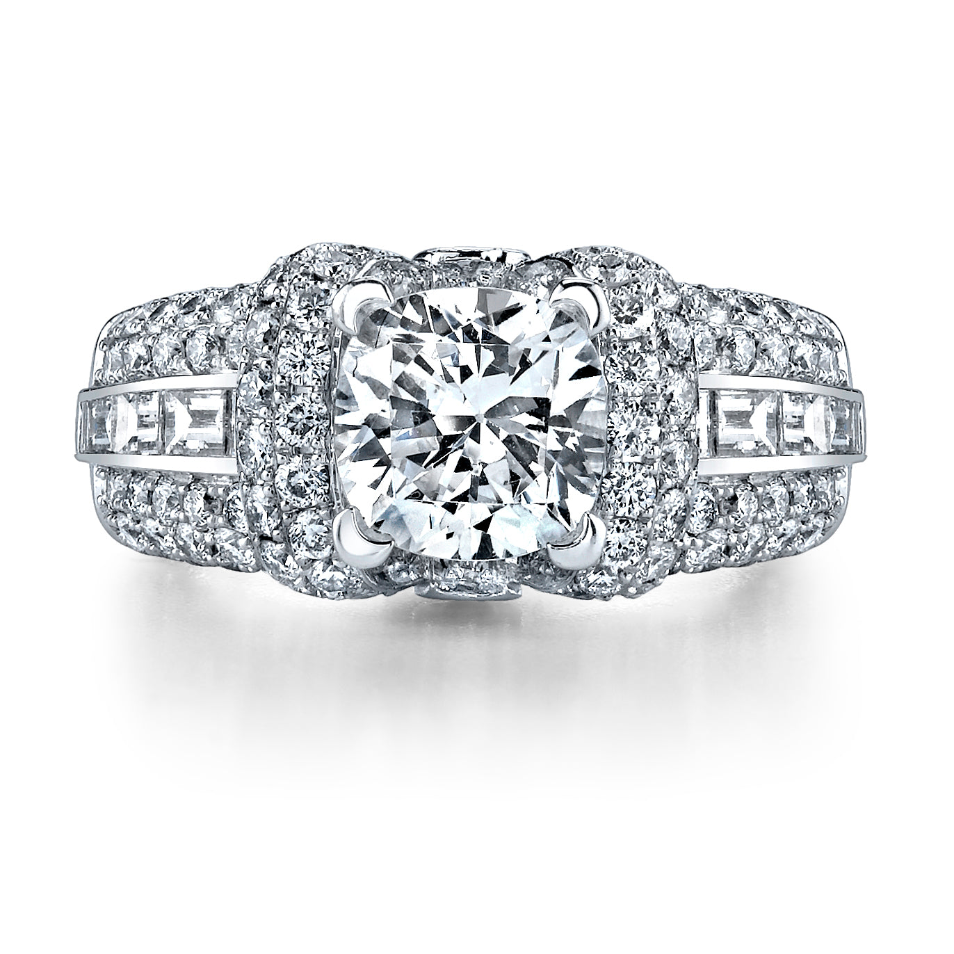 18K White Gold Diamond Engagement Ring