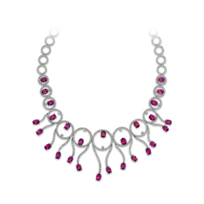 18K Diamond And Tourmaline Necklace