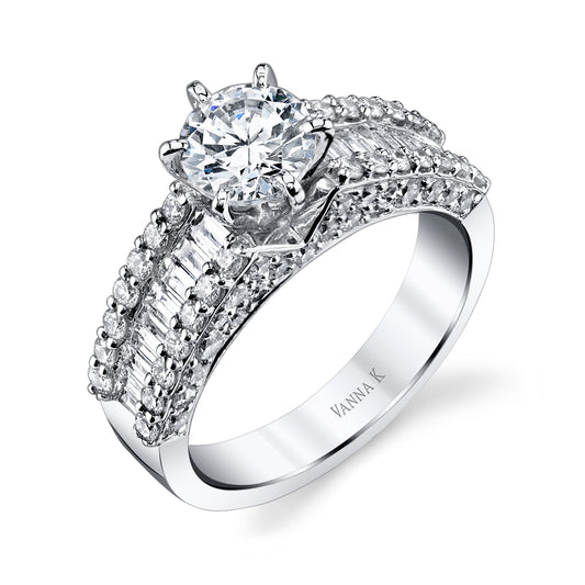 18K White Gold Diamond Engagement Ring