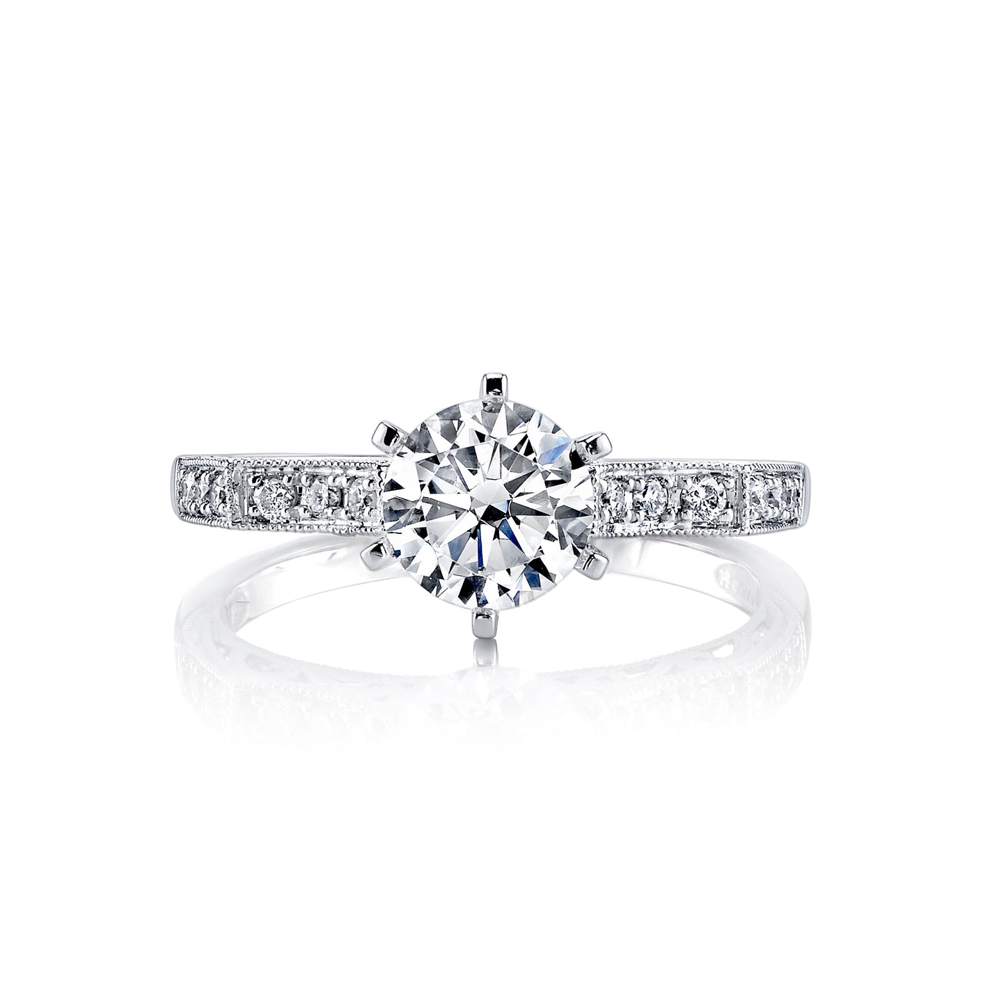 18K White Gold Diamond Engagement Ring