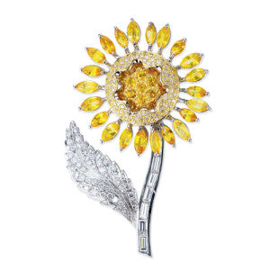 Jindorla Brooches for Women with sunflower shape Brooch Pins for
