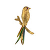18K Yellow Gold Bird Brooch/Pin With Rubies and Enamel