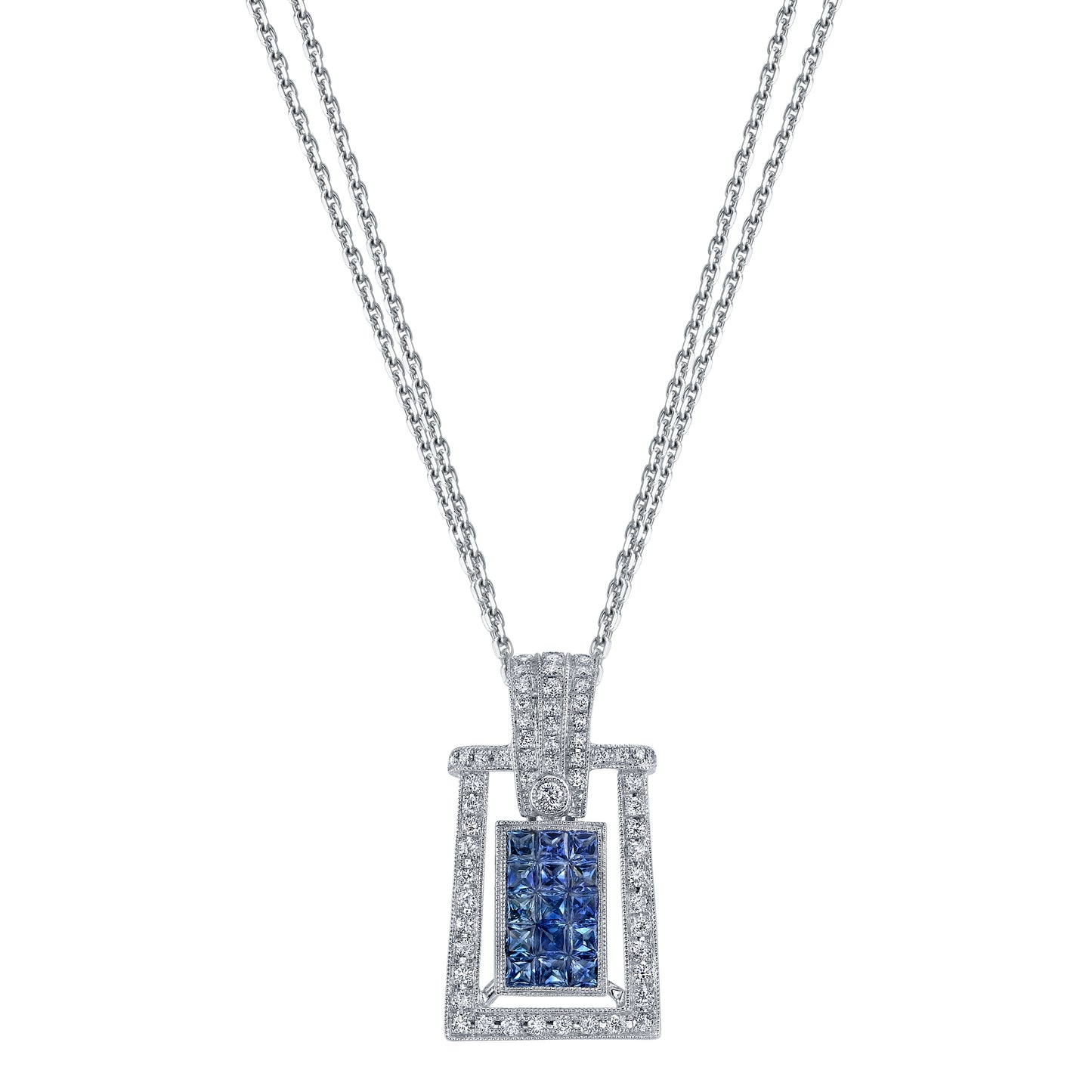 18K Diamond And Sapphire Necklace