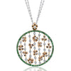 18K White Gold Necklace with Diamonds And Tsavorite