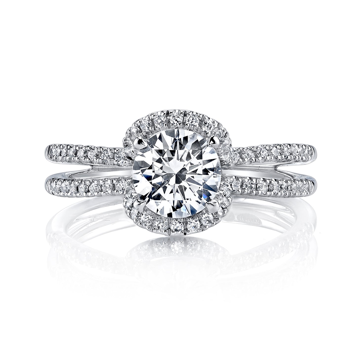 18K White Gold Diamond Engagement Ring