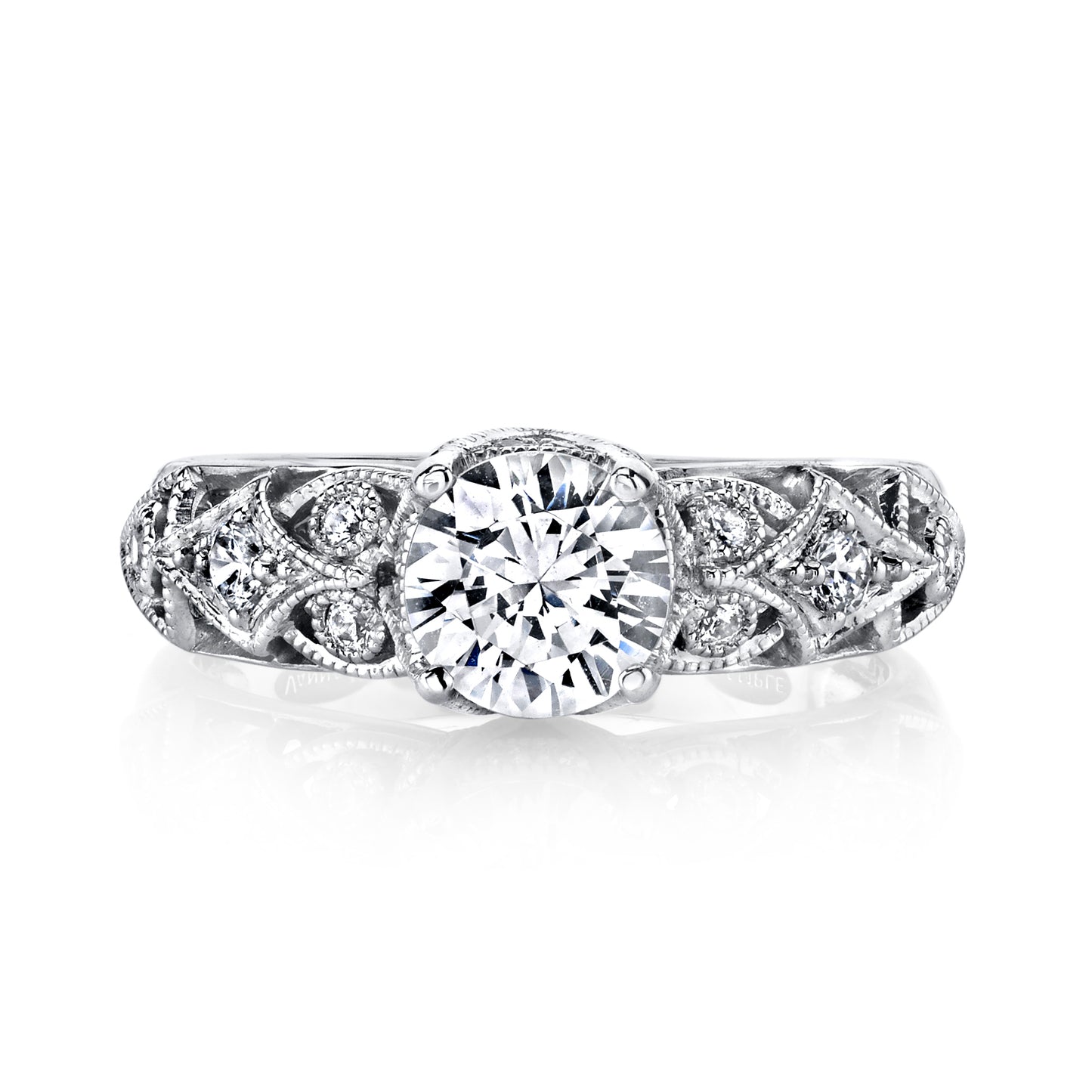 18K White Gold Halo Diamond Engagement Ring