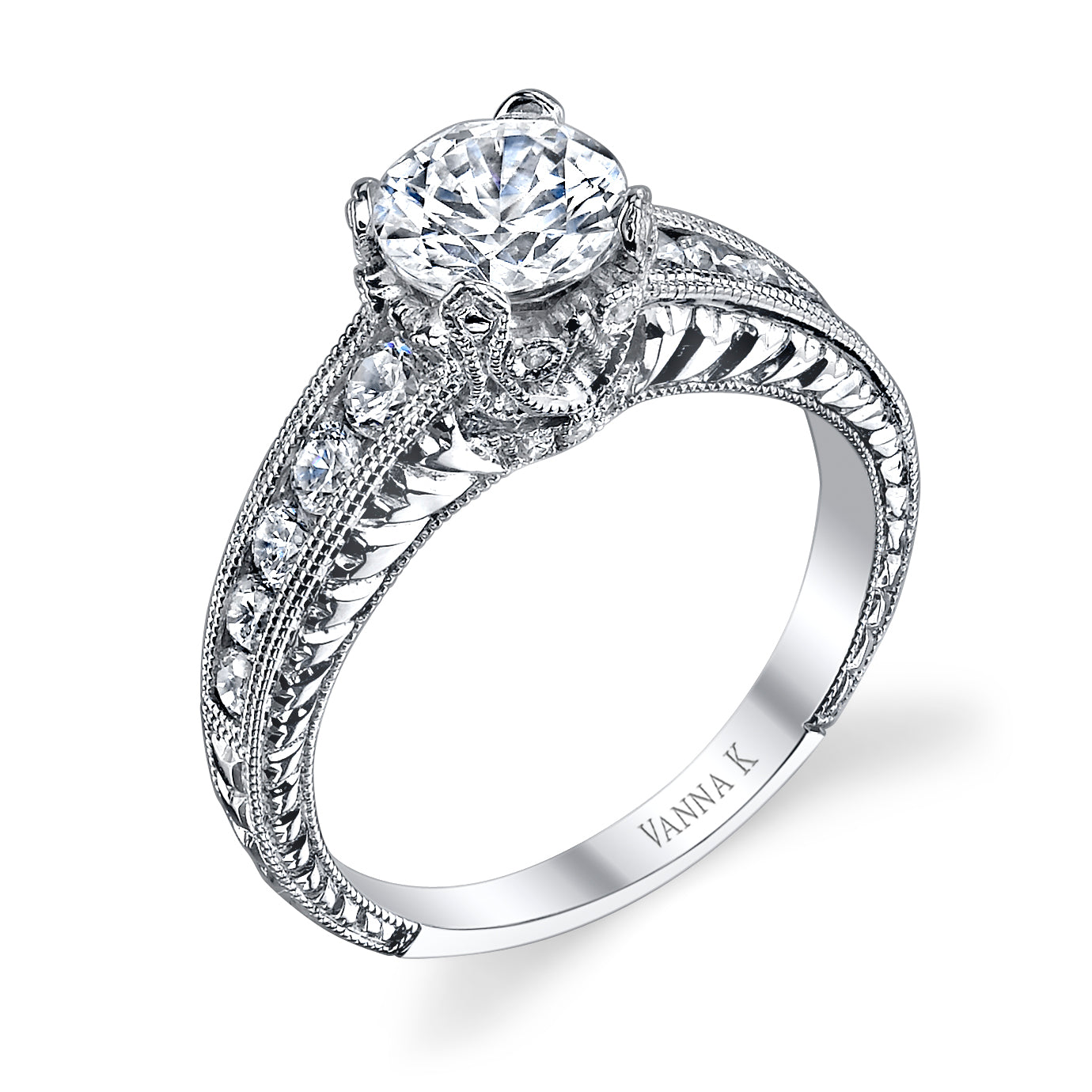 18K White Gold Diamond Engagement Ring