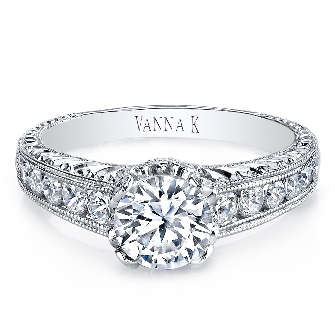 18K White Gold Diamond Engagement Ring