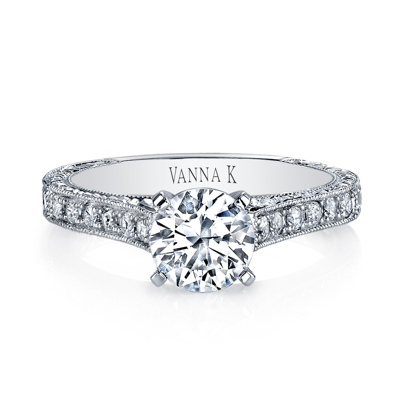 18K White Gold Diamond Engagement Ring