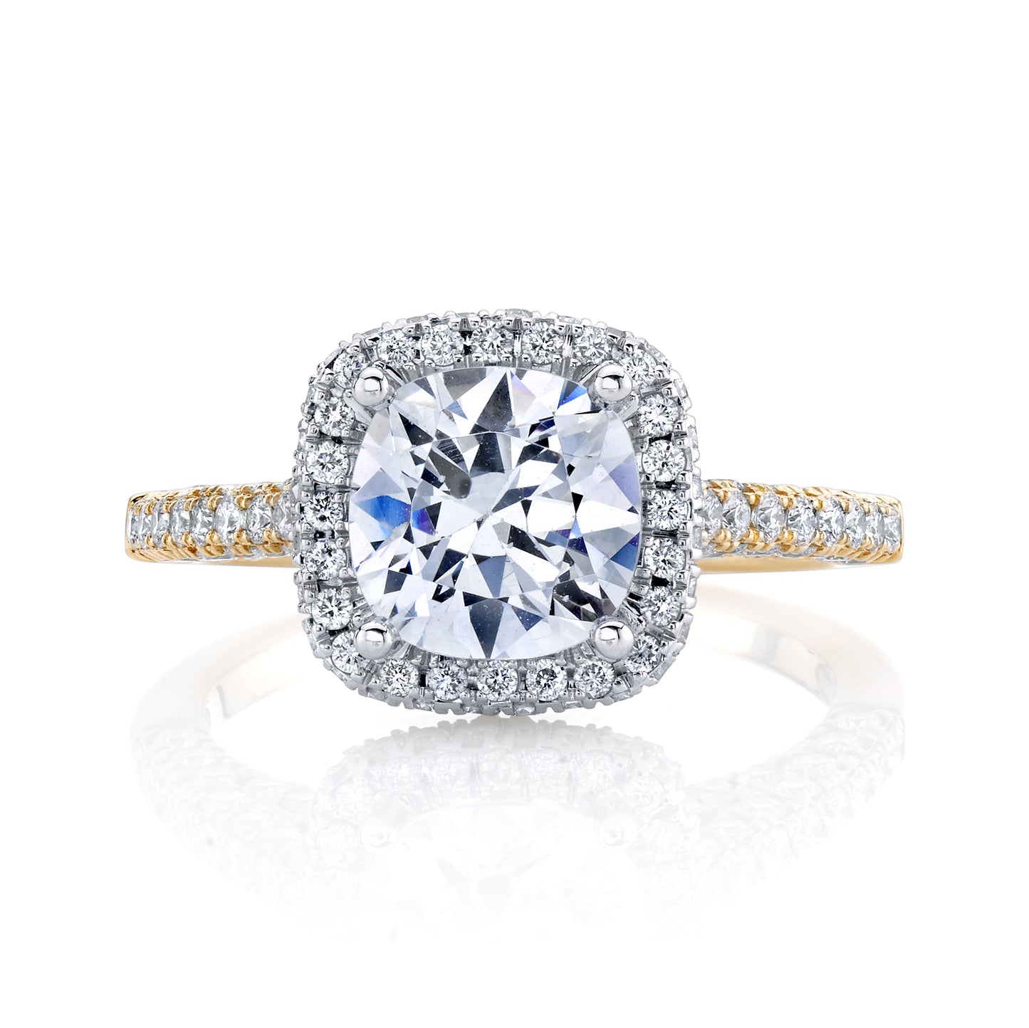 18K Two Tone Diamond Engagement Ring