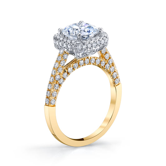 18K Two Tone Diamond Engagement Ring