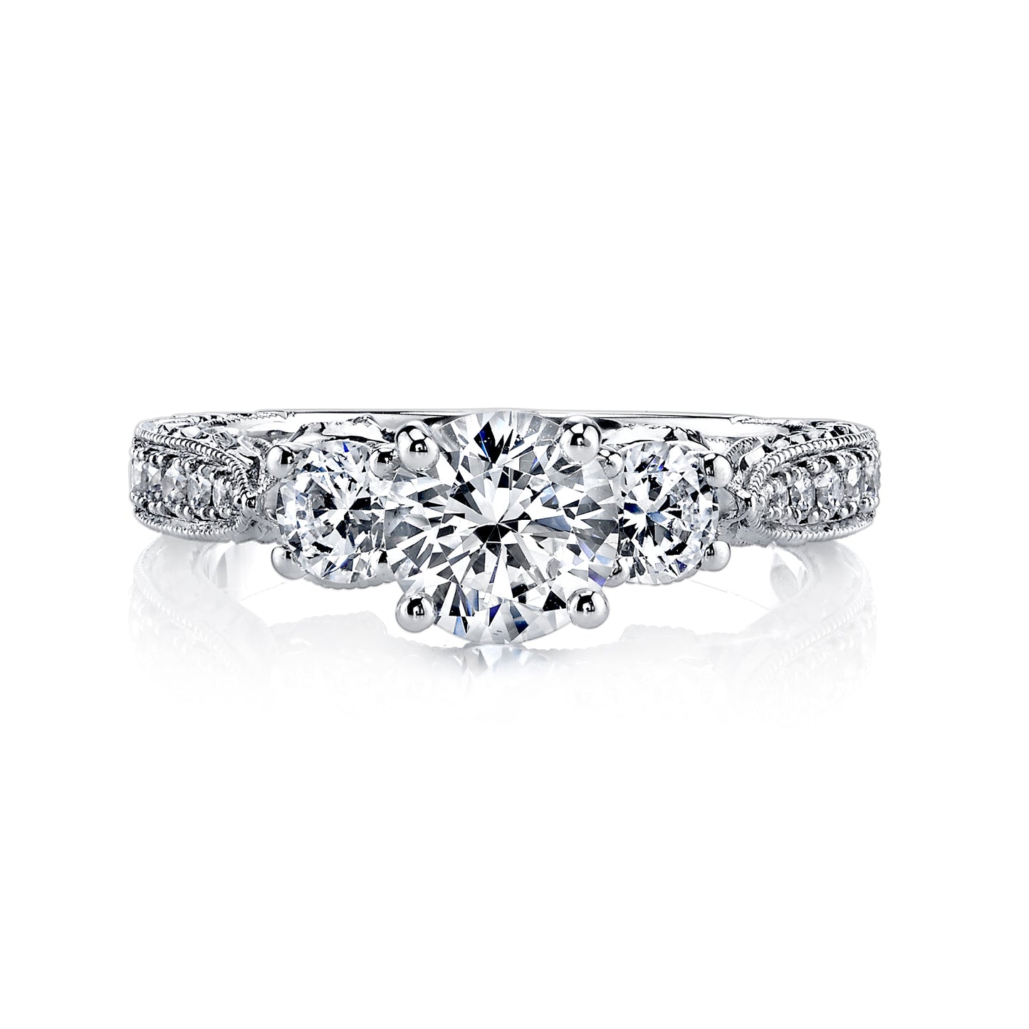 18K White Gold Diamond Engagement Ring