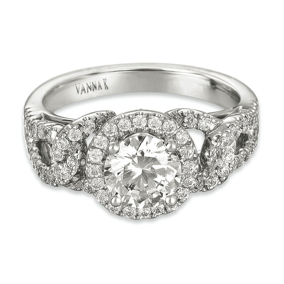 18K White Gold Diamond Engagement Ring