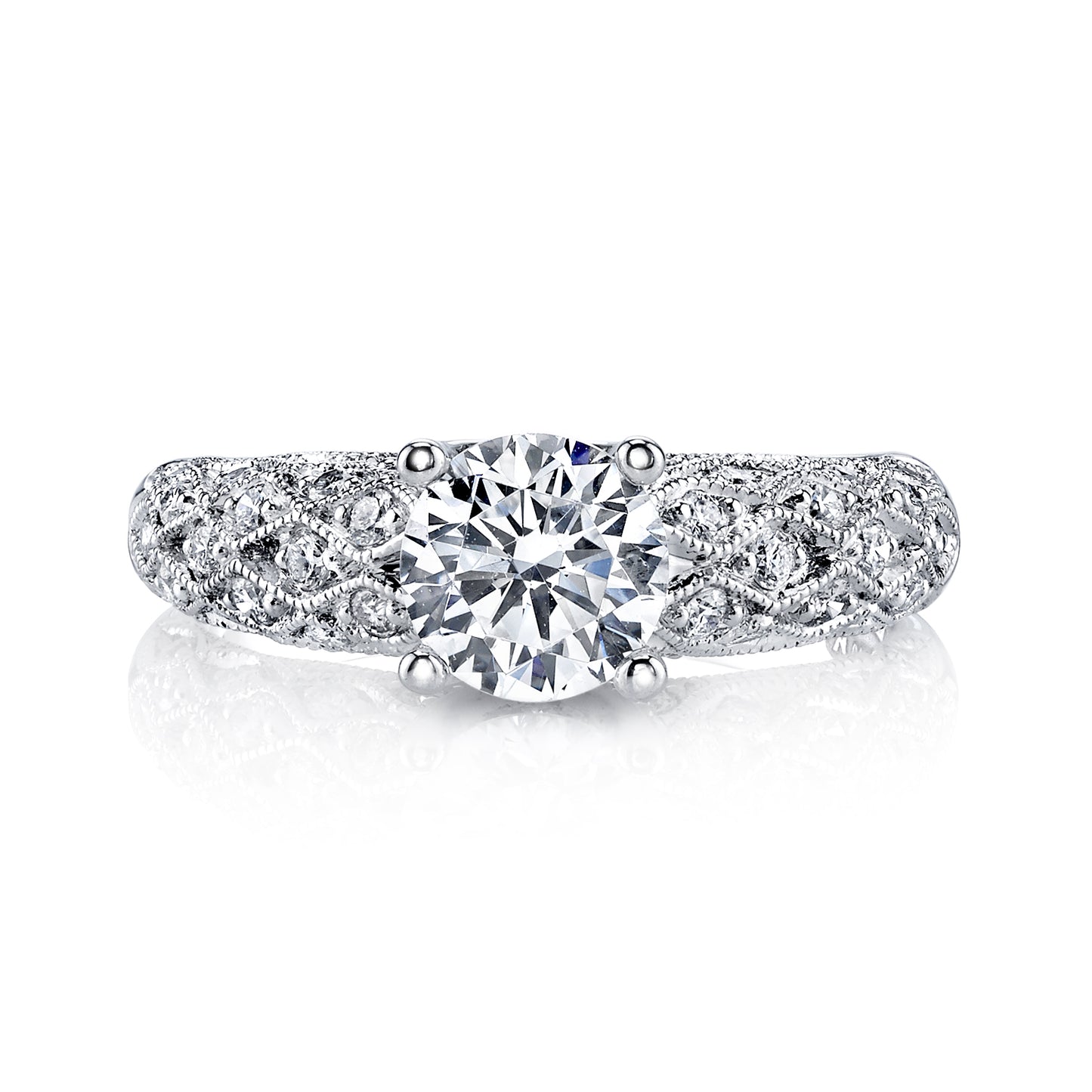 18K White Gold Diamond Engagement Ring