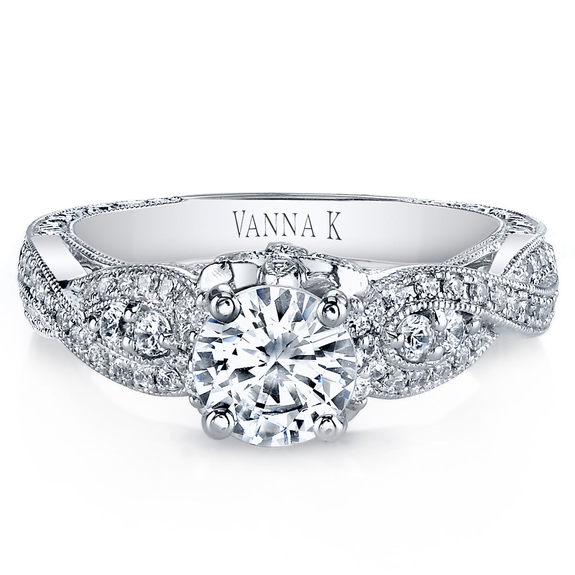 18K White Gold Diamond Engagement Ring