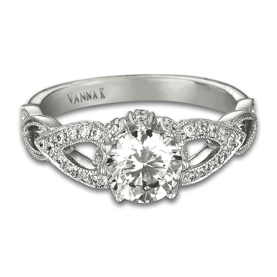 18K White Gold Diamond Engagement Ring