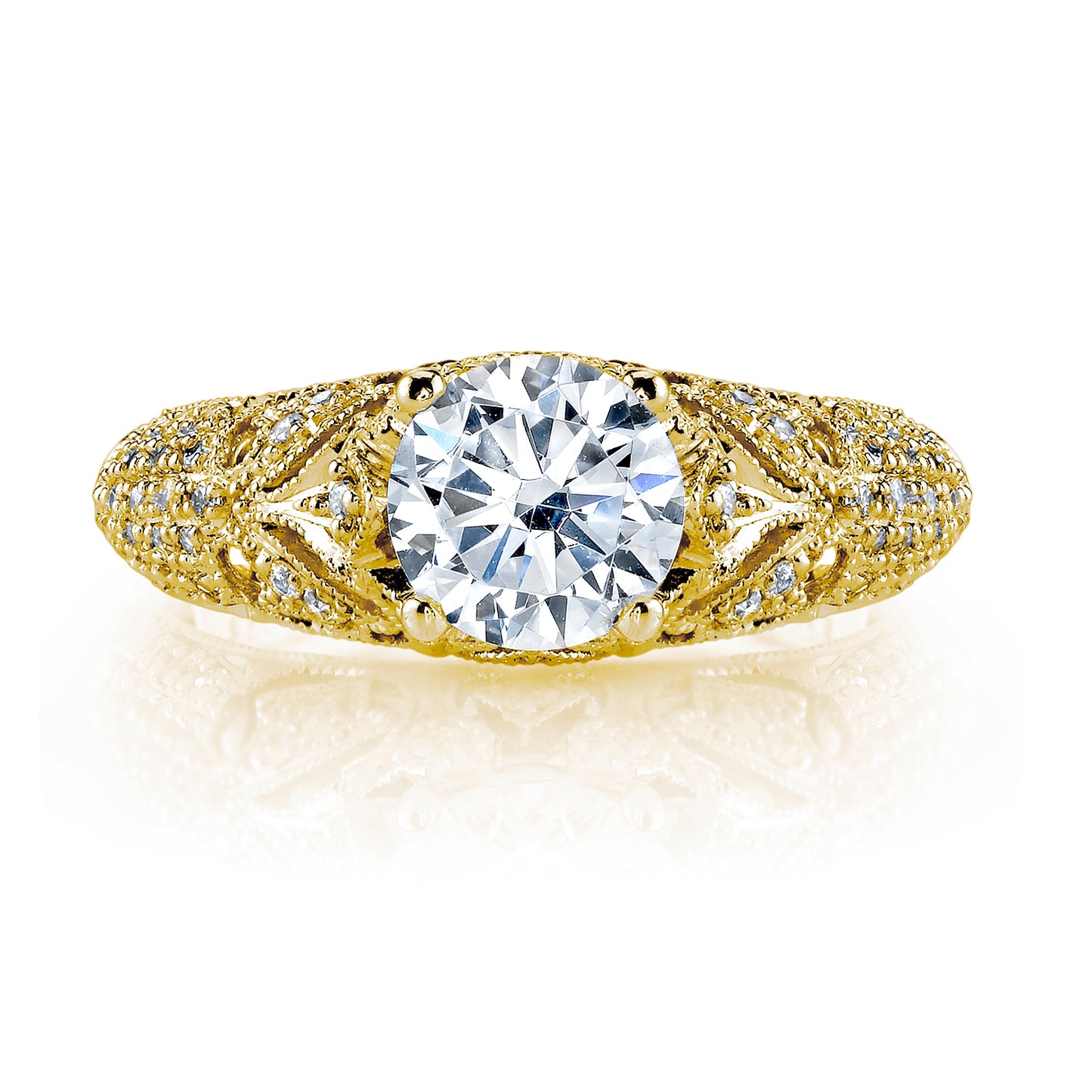 18K YELLOW GOLD DIAMOND ENGAGEMENT RING