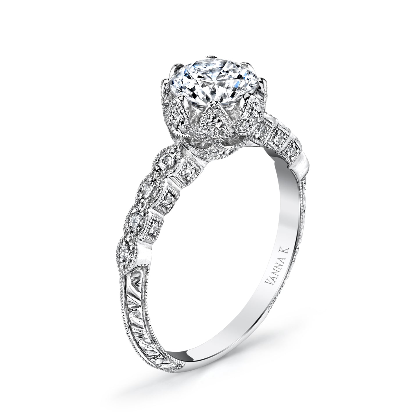 18K White Gold Diamond Engagement Ring
