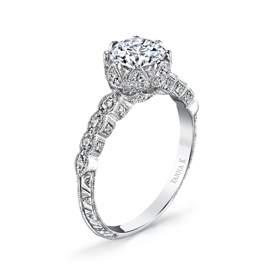 18K White Gold Diamond Engagement Ring