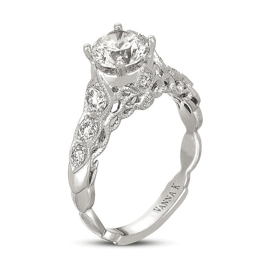 18K White Gold Diamond Engagement Ring