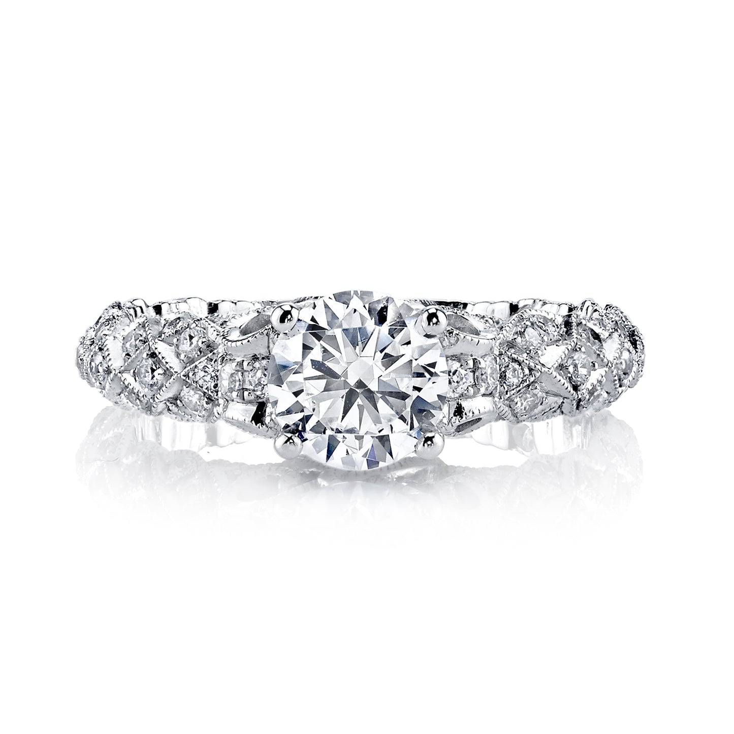 18K White Gold Diamond Engagement Ring