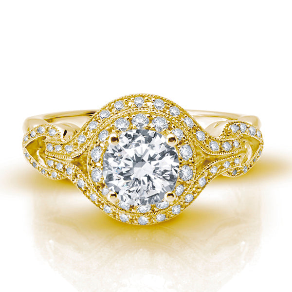 18K YELLOW GOLD DIAMOND ENGAGEMENT RING