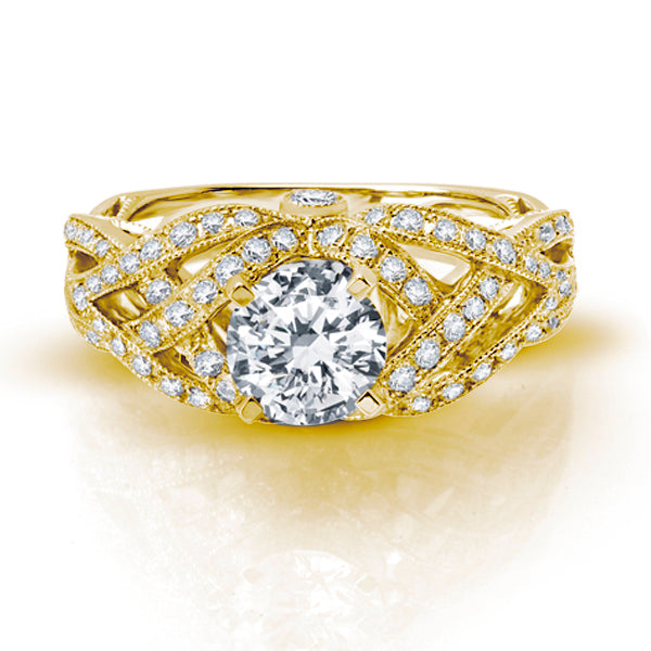 18K YELLOW GOLD DIAMOND ENGAGEMENT RING