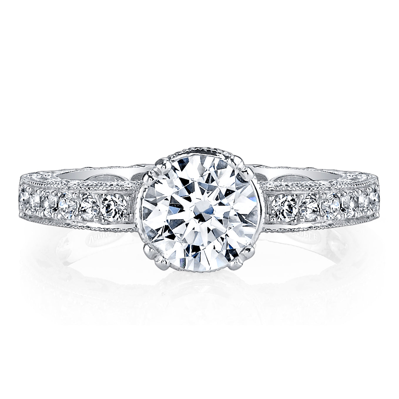18K White Gold Diamond Engagement Ring