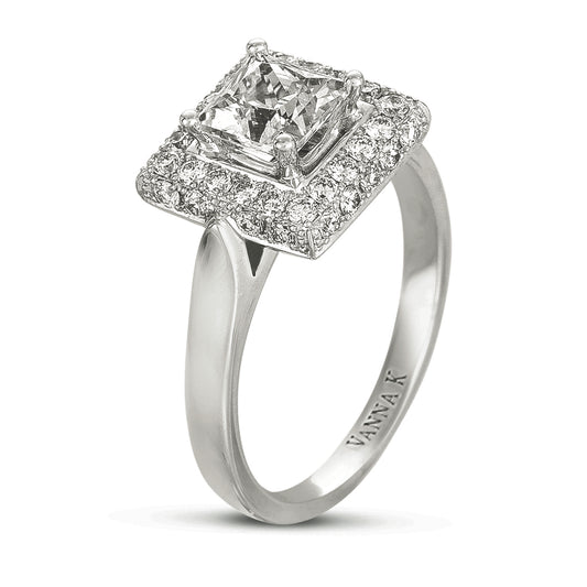 18K White Gold Diamond Engagement Ring