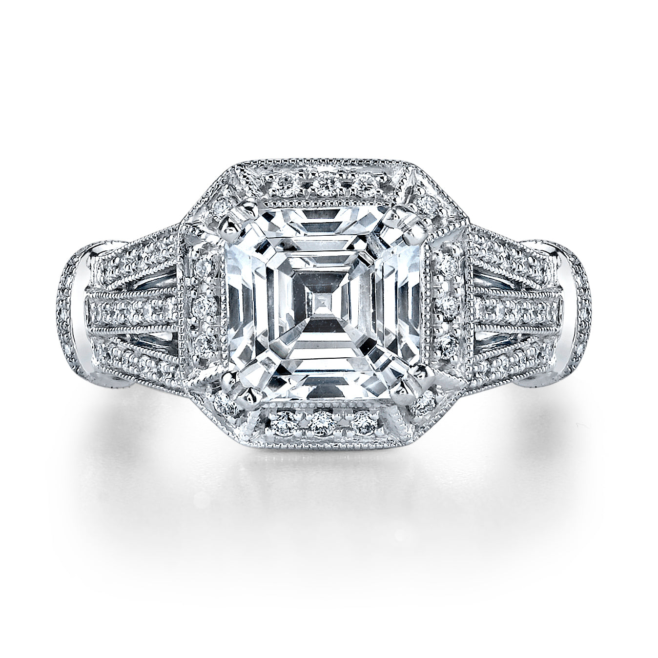 18K White Gold Halo Diamond Engagement Ring