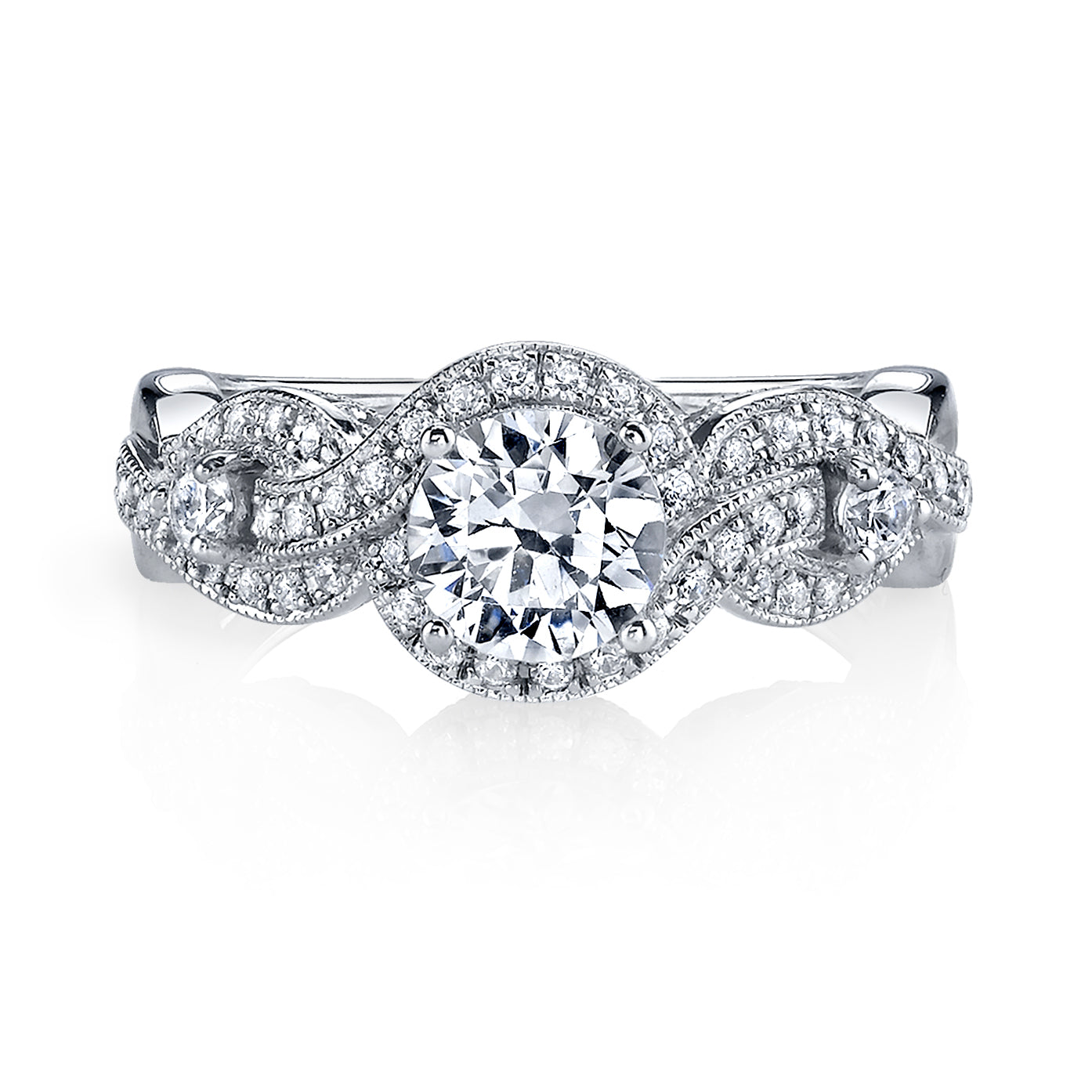 18K White Gold Halo Diamond Engagement Ring