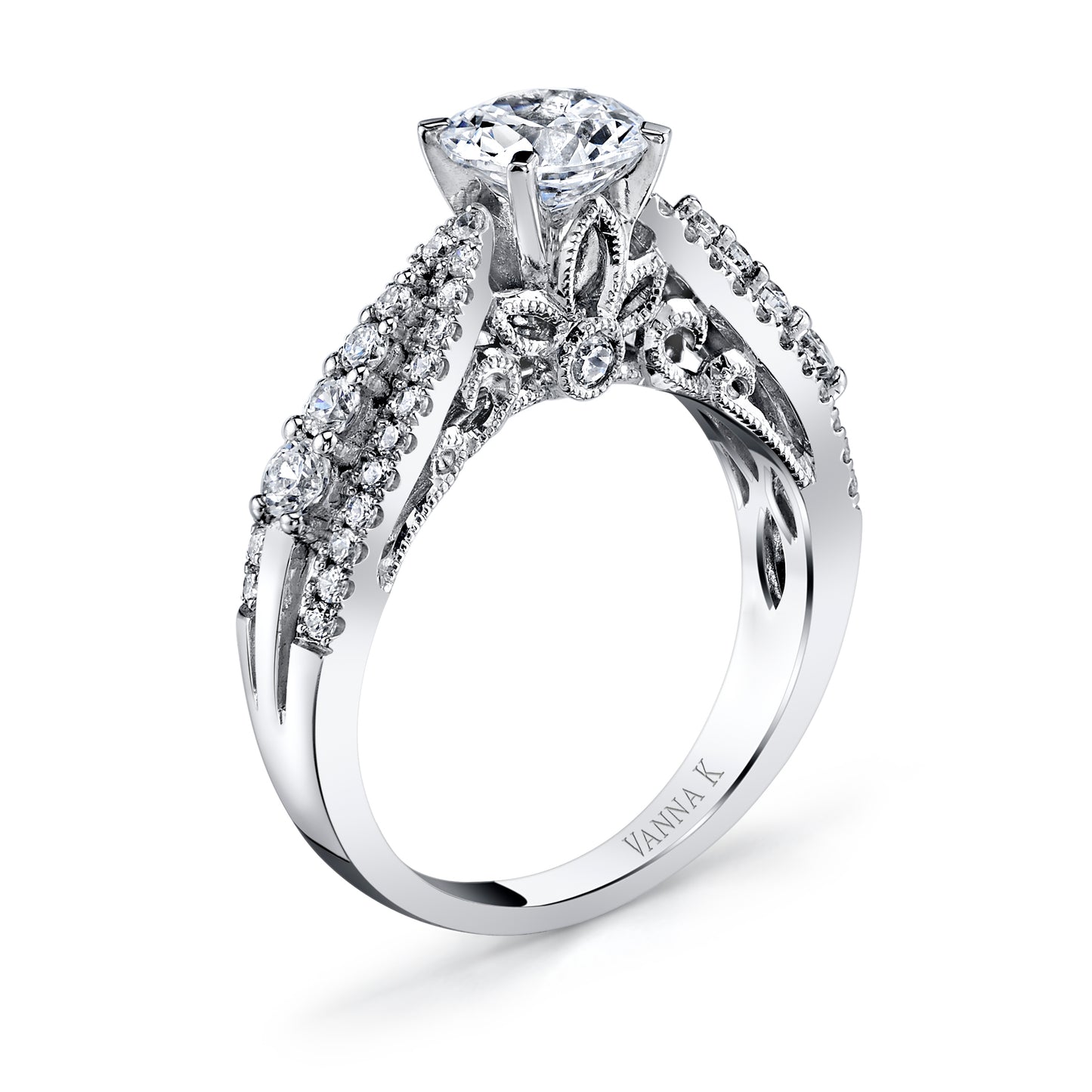18K White Gold Diamond Engagement Ring