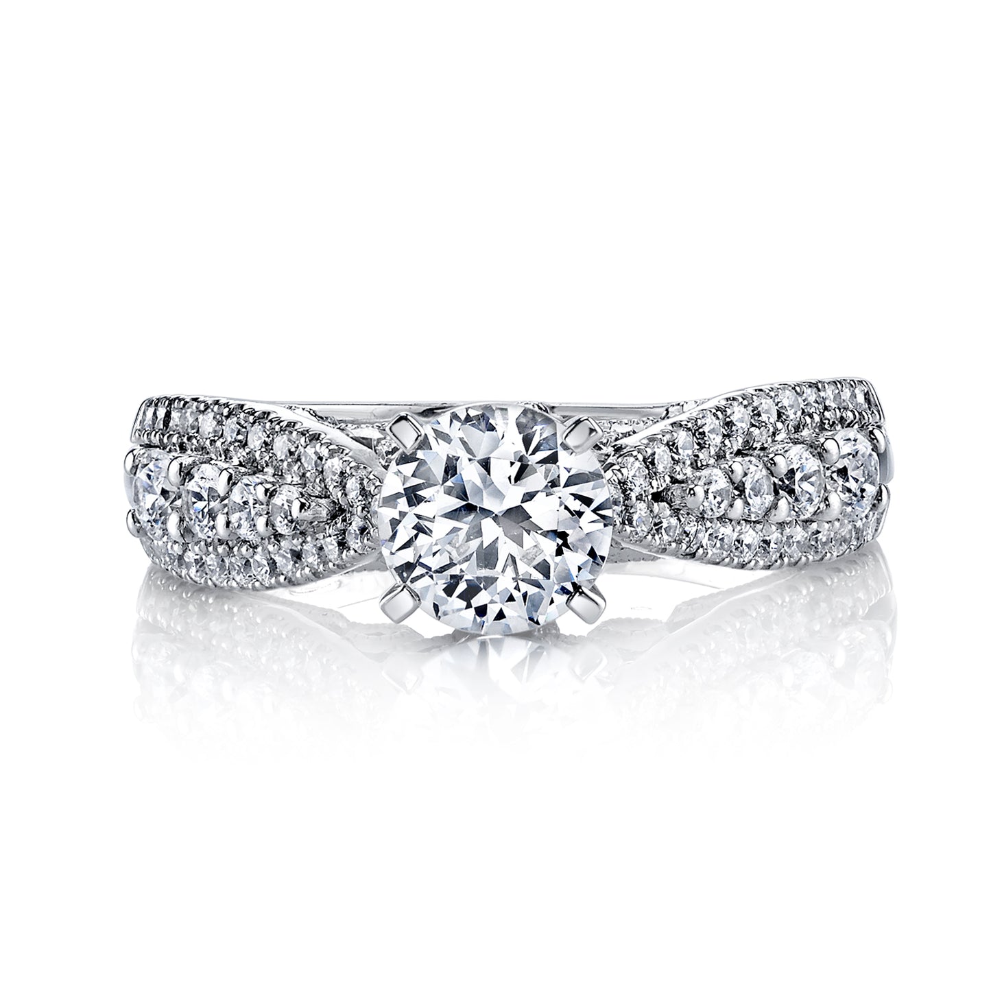 18K White Gold Diamond Engagement Ring