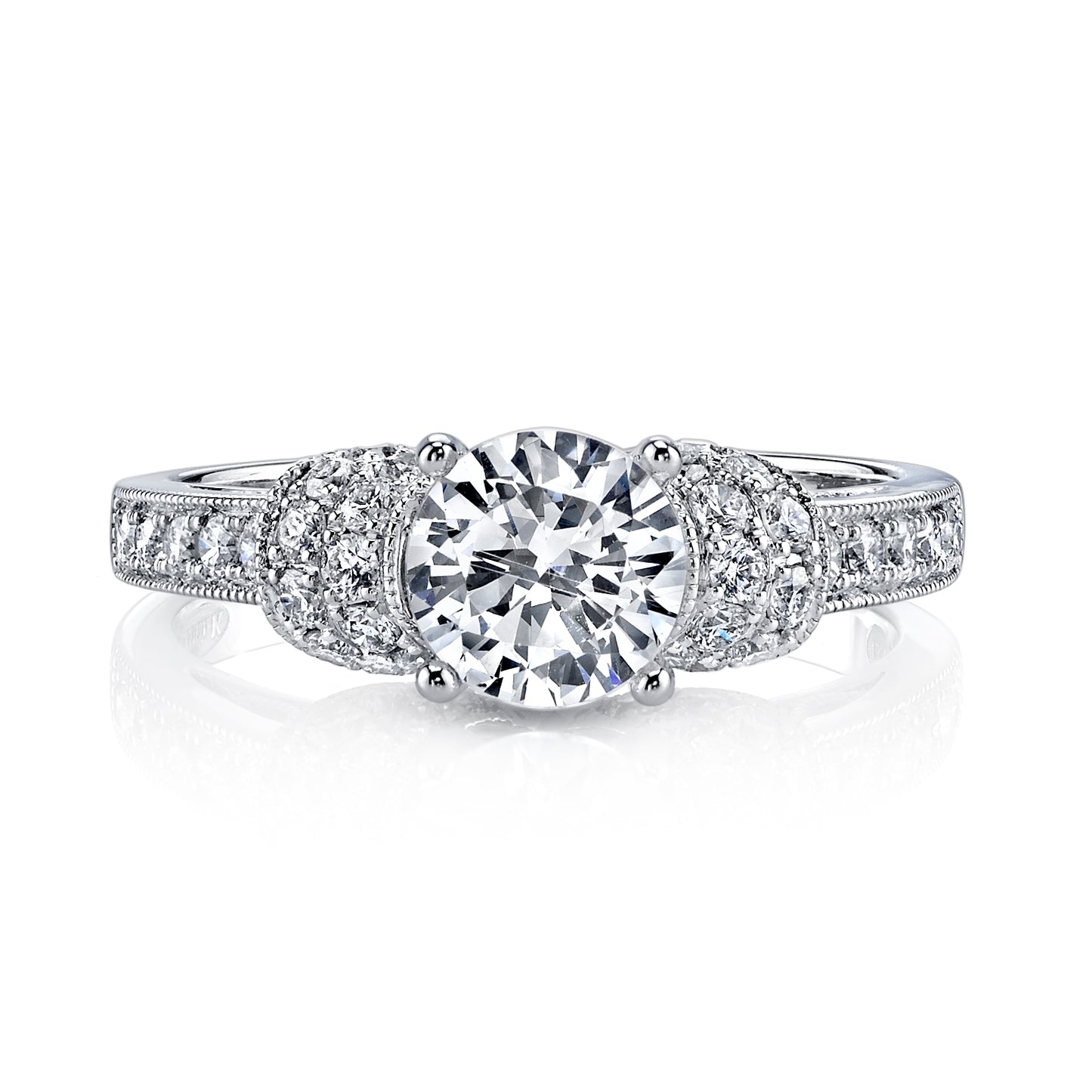 18K White Gold Diamond Engagement Ring