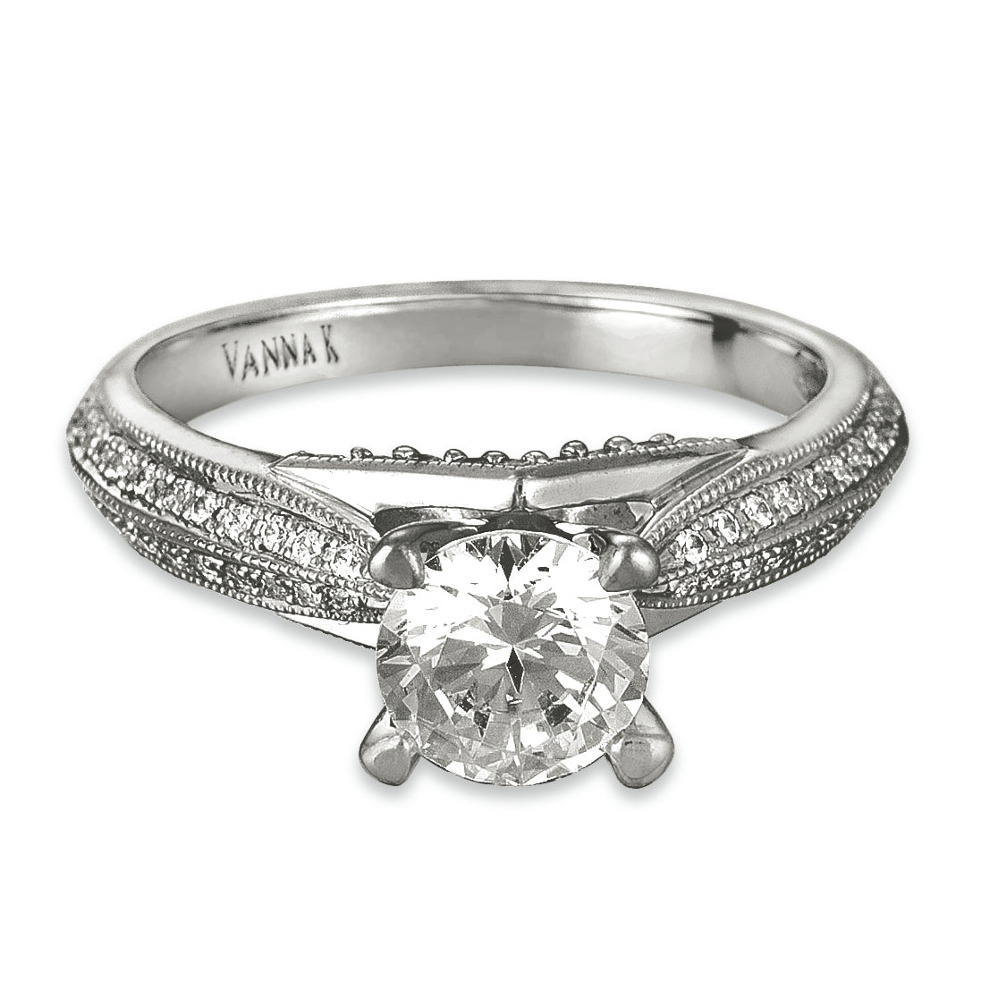 18K White Gold Diamond Engagement Ring