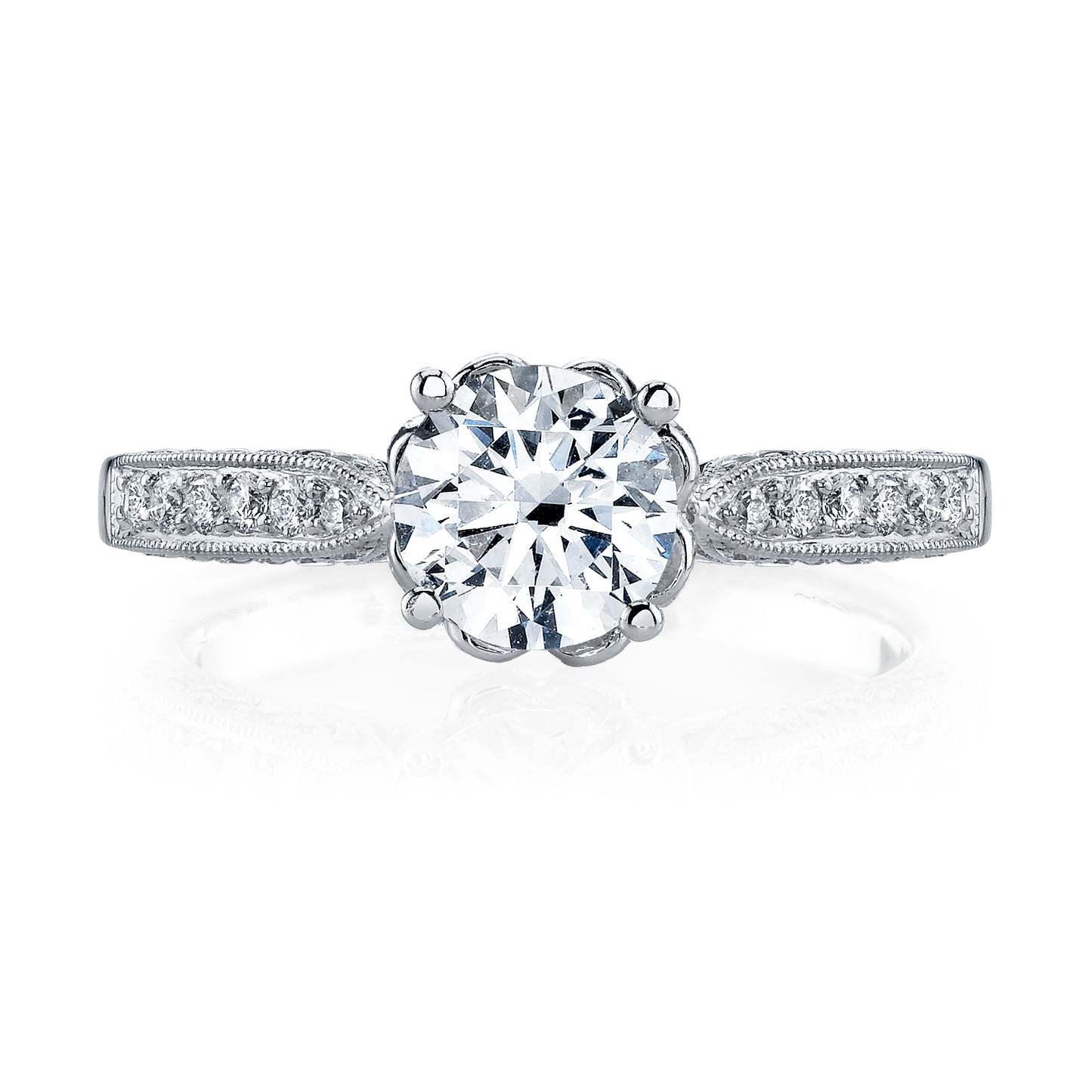 18K White Gold Diamond Engagement Ring