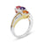 18K Two Tone Birthstone Ring With Diamonds And Colored Stones