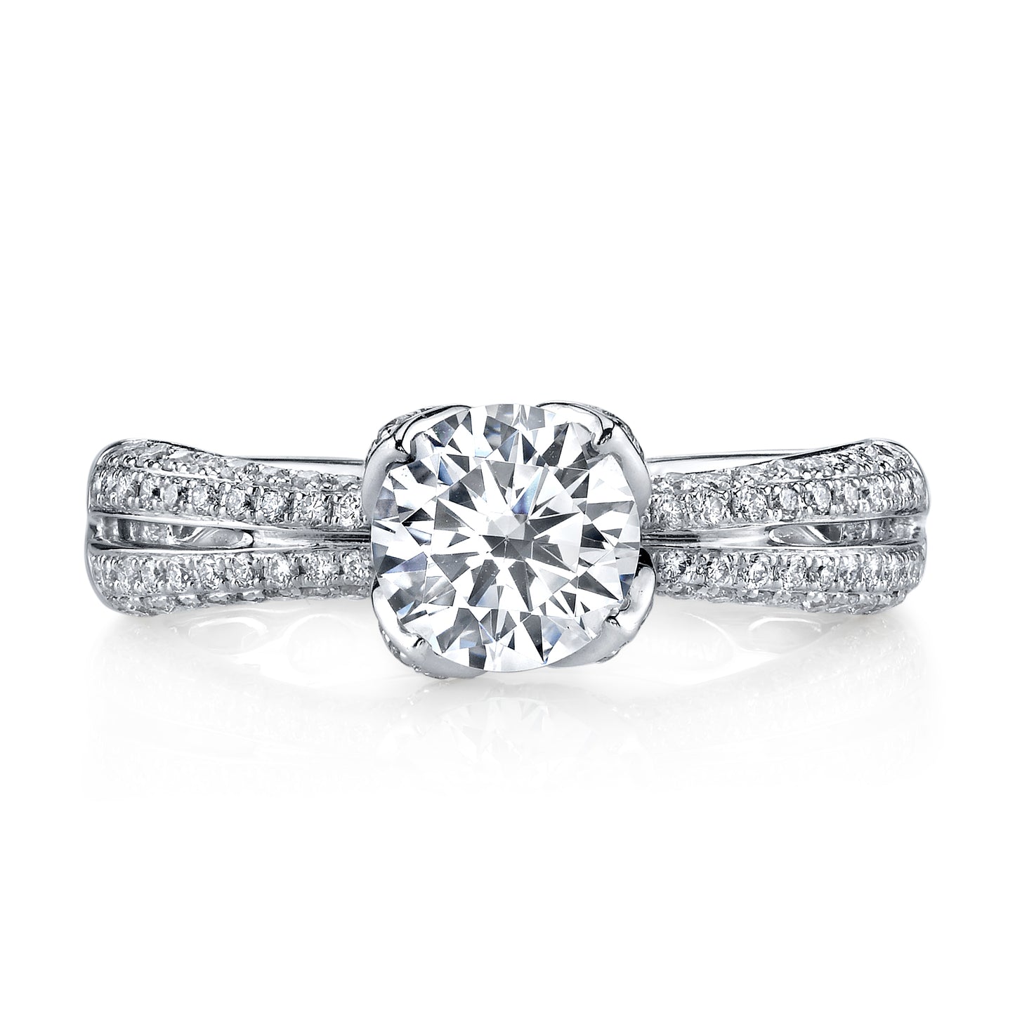 18K White Gold Diamond Engagement Ring