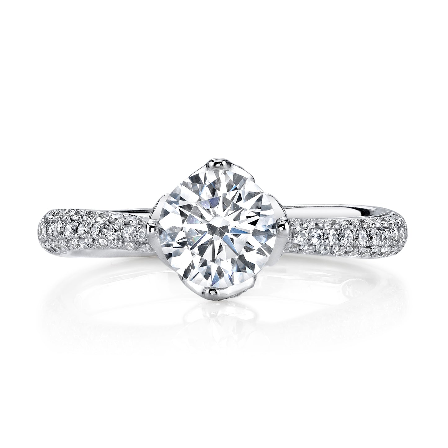 18K White Gold Diamond Engagement Ring