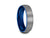 6MM Brushed GRAY GUNMETAL Tungsten Wedding Band DOME AND BLUE INTERIOR