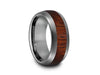 HAWAIIAN Koa Wood Inlay Tungsten Carbide Ring - Koa Wood Wedding Band - Engagement Ring - Dome Shaped - Comfort Fit  8mm - Vantani Wedding Bands