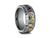 8MM Abalone Shell Tungsten Wedding Band BEVELED AND GRAY INTERIOR
