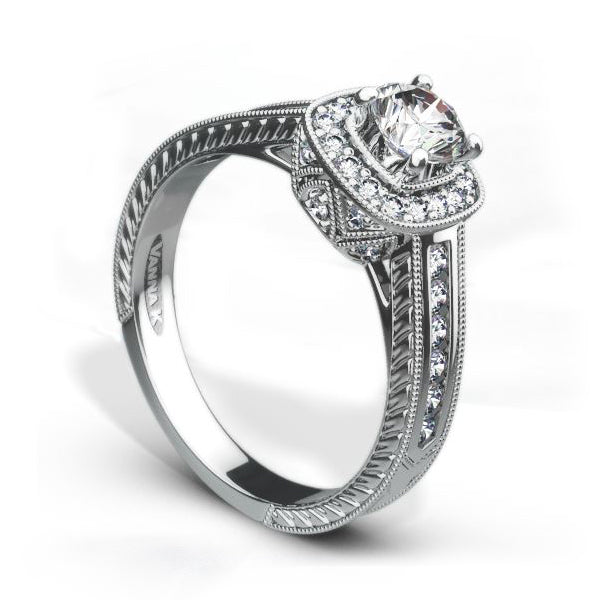18K White Gold Diamond Engagement Ring