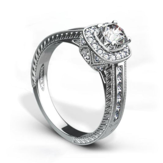 18K White Gold Diamond Engagement Ring